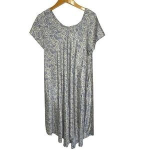 Shoreline‎ Wear Silk Blend Dress One Size Tan/Blue